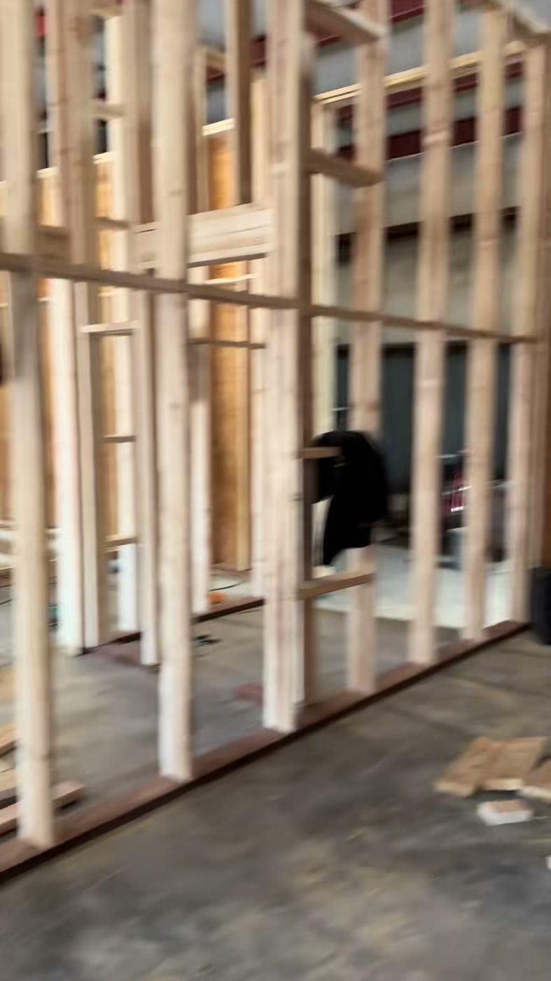 Interior wall framing for a commercial tenant buildout