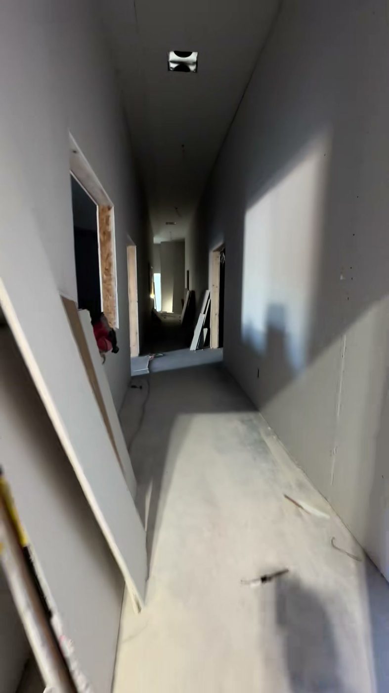 Interior framing inside a commercial metal building