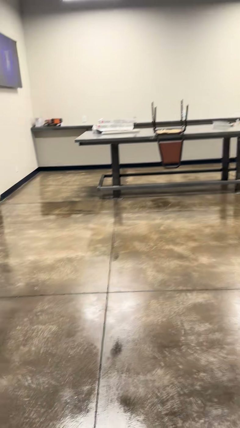 Commercial interior with polished concrete floors